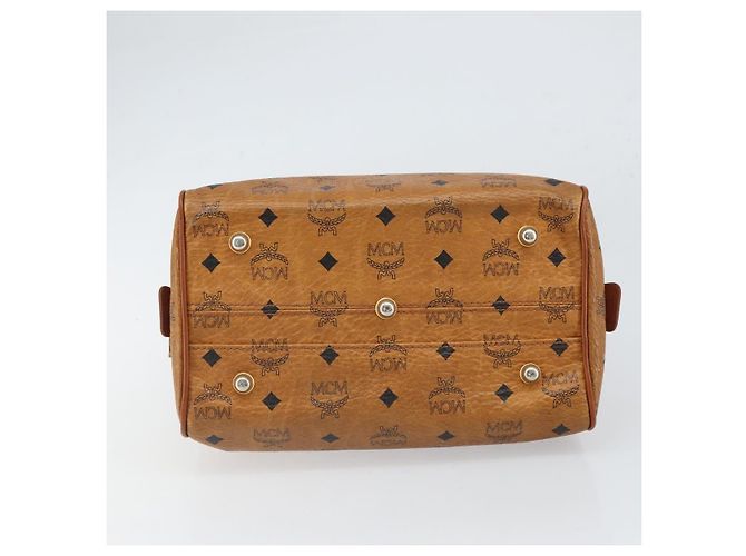 MCM Vicetos Logogram Borsa a Mano in Pelle PVC Marrone Oro Auth bs32955 D'oro - vista 5