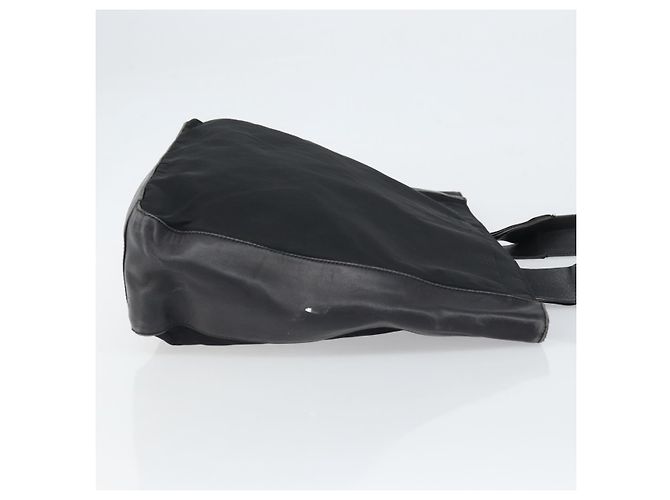 Borsa Tote PRADA in nylon e pelle nera argento Auth gh1640 Nero - vista 3