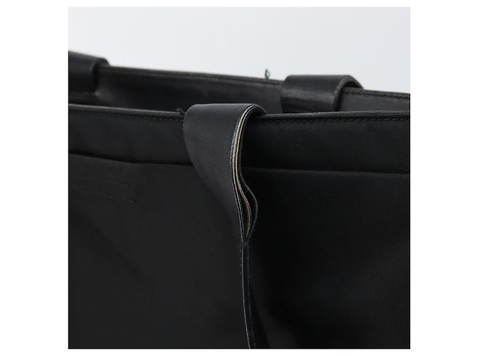 Borsa Tote PRADA in nylon e pelle nera argento Auth gh1640 Nero - vista 9