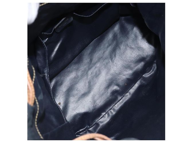 Céline CELINE Bolso de Hombro de Cuero Negro y Dorado Auth 169404 - vista 11