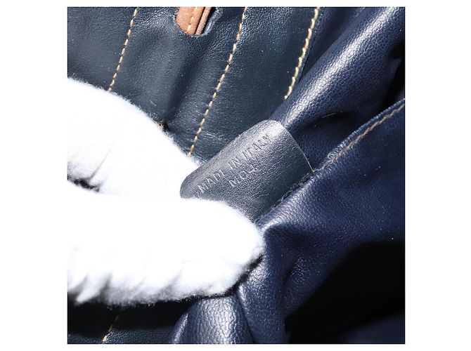 Céline CELINE Bolso de Hombro de Cuero Negro y Dorado Auth 169404 - vista 12