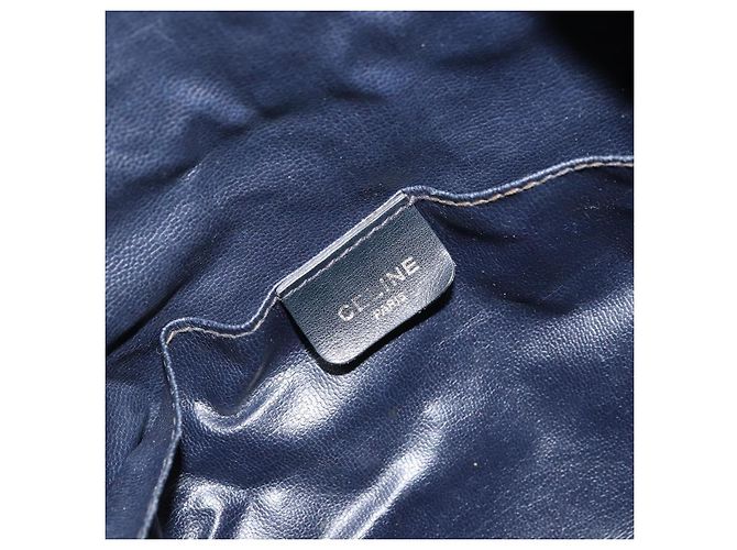 Céline CELINE Bolso de Hombro de Cuero Negro y Dorado Auth 169404 - vista 18
