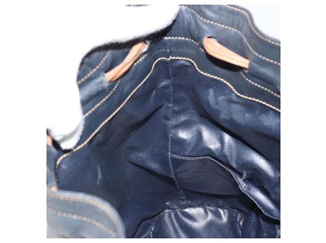Céline CELINE Bolso de Hombro de Cuero Negro y Dorado Auth 169404 - vista 20