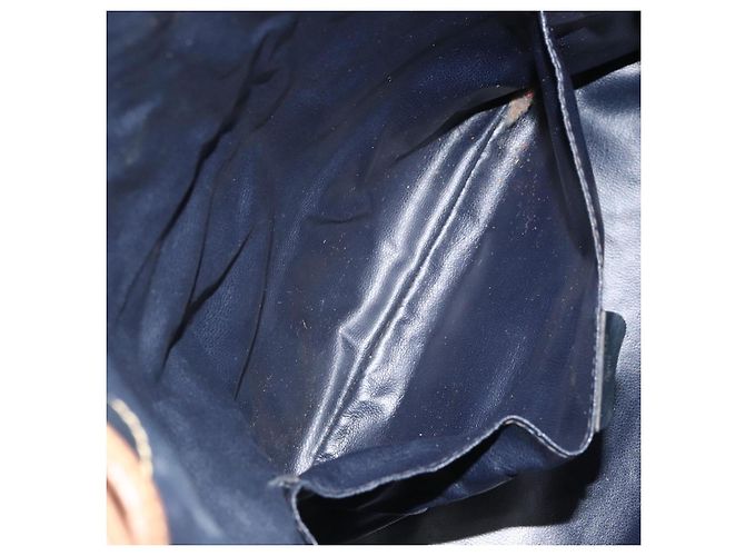 Céline CELINE Bolso de Hombro de Cuero Negro y Dorado Auth 169404 - vista 21