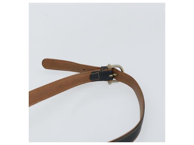 Céline CELINE Bolso de Hombro de Cuero Negro y Dorado Auth 169404 - vista 8