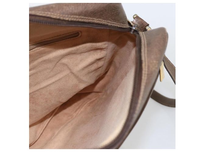 Gucci Borsa a Spalla GG Supreme PVC Beige Oro 49 003 5101 Auth BA9680 D'oro - vista 19
