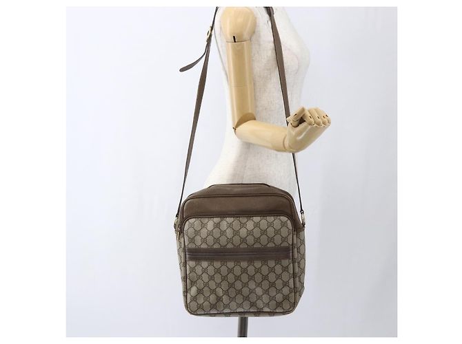 Gucci Borsa a Spalla GG Supreme PVC Beige Oro 49 003 5101 Auth BA9680 D'oro - vista 23