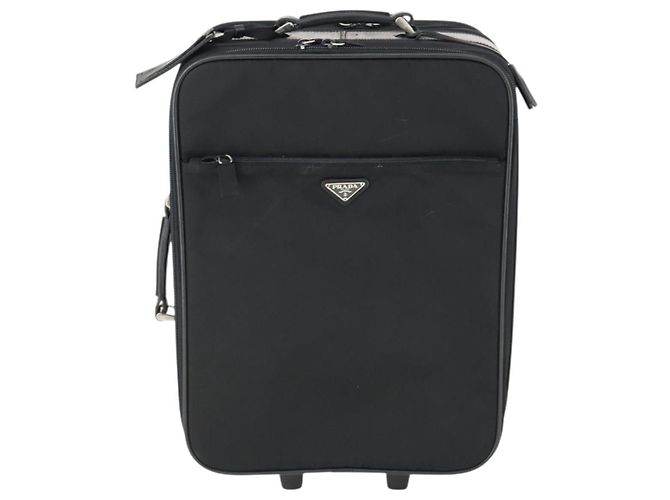 PRADA Funda Maleta Nylon Negro Plata Auth bs32712 - vista 13