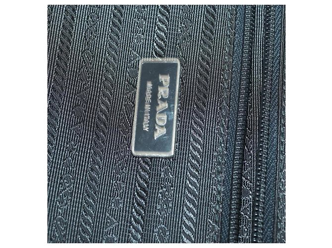 PRADA Funda Maleta Nylon Negro Plata Auth bs32712 - vista 26