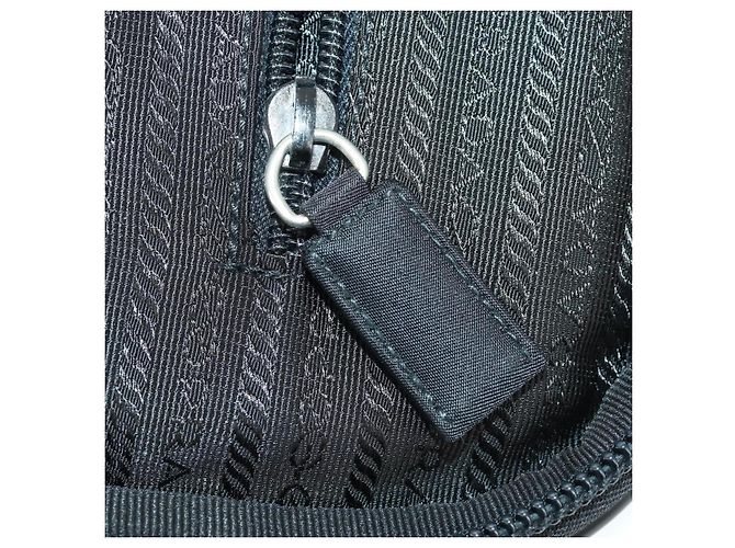 PRADA Funda Maleta Nylon Negro Plata Auth bs32712 - vista 27