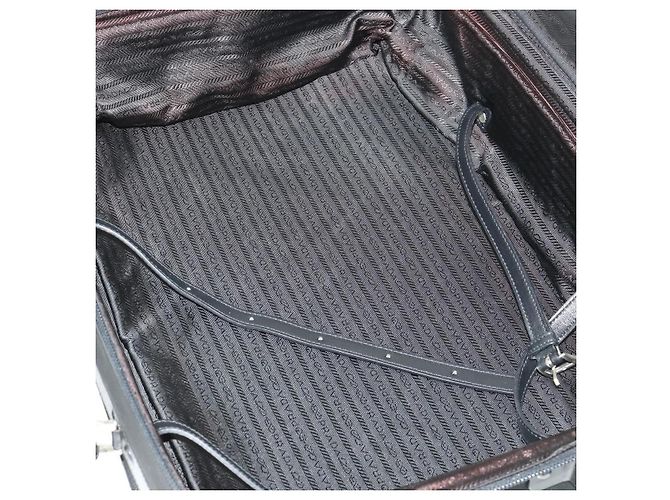 PRADA Funda Maleta Nylon Negro Plata Auth bs32712 - vista 29