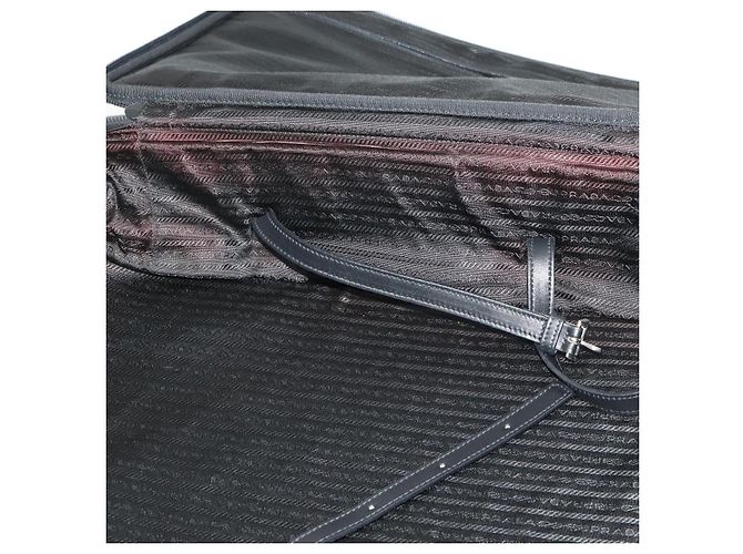 PRADA Funda Maleta Nylon Negro Plata Auth bs32712 - vista 30