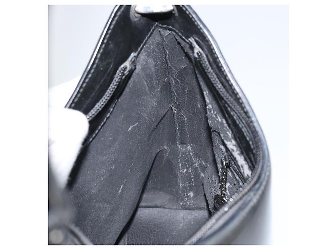 Bamboo Borsa a mano GUCCI in bambù Pelle lucida Argento Nero 001 1998 3008 Auth bs32983 - vista 19