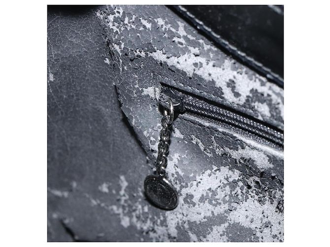 Bamboo Borsa a mano GUCCI in bambù Pelle lucida Argento Nero 001 1998 3008 Auth bs32983 - vista 20