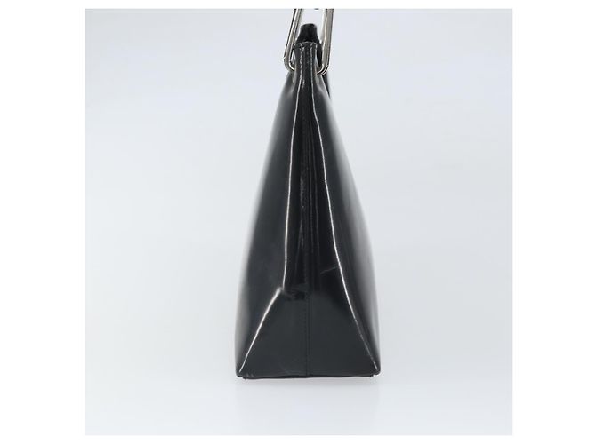 Bamboo Borsa a mano GUCCI in bambù Pelle lucida Argento Nero 001 1998 3008 Auth bs32983 - vista 4
