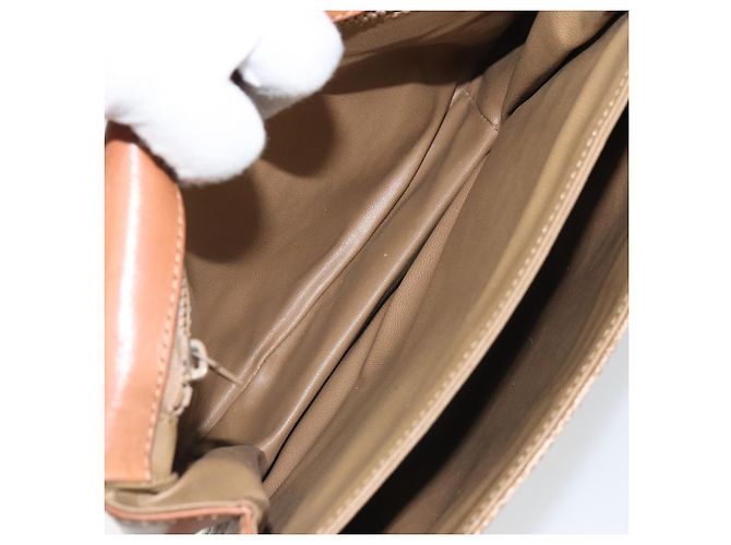 Céline Borsa a Spalla in Tela Macadam CELINE PVC Beige Oro Auth bs32974 D'oro - vista 11