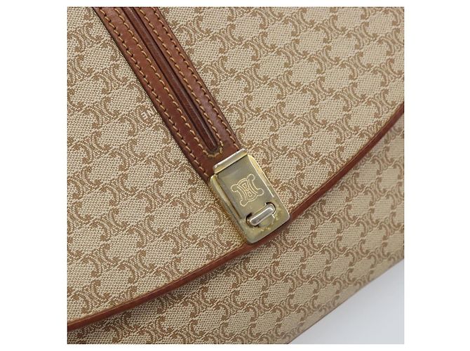 Céline Borsa a Spalla in Tela Macadam CELINE PVC Beige Oro Auth bs32974 D'oro - vista 18