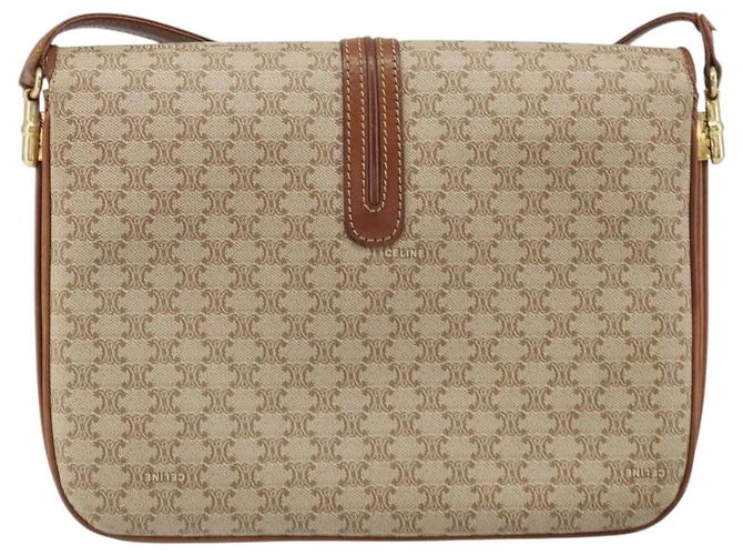 Céline Borsa a Spalla in Tela Macadam CELINE PVC Beige Oro Auth bs32974 D'oro - vista 2