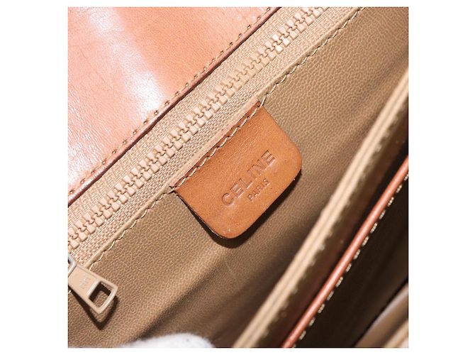 Céline Borsa a Spalla in Tela Macadam CELINE PVC Beige Oro Auth bs32974 D'oro - vista 20