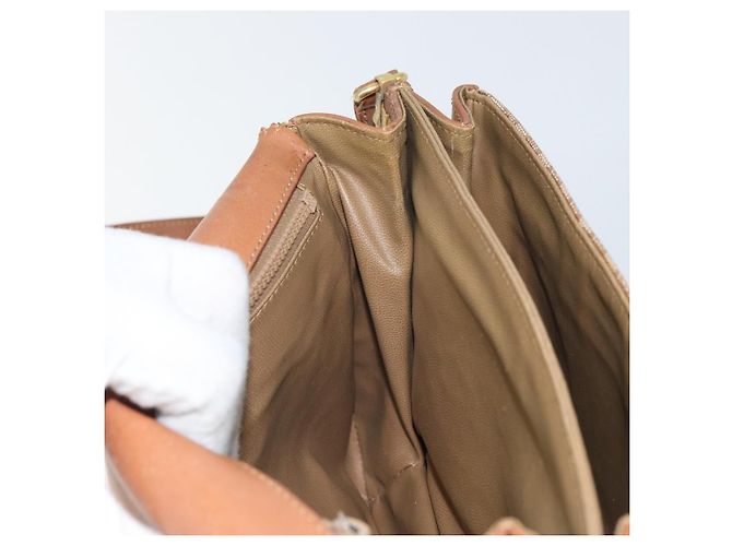 Céline Borsa a Spalla in Tela Macadam CELINE PVC Beige Oro Auth bs32974 D'oro - vista 21