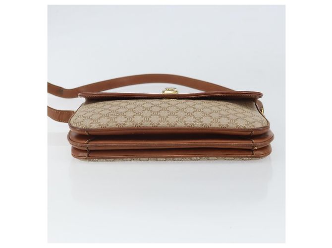 Céline Borsa a Spalla in Tela Macadam CELINE PVC Beige Oro Auth bs32974 D'oro - vista 5