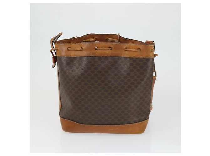 Céline Borsa in tela Macadam Celine C Macadam in PVC 4 pezzi marrone navy Auth fm5067 Blu navy - vista 15