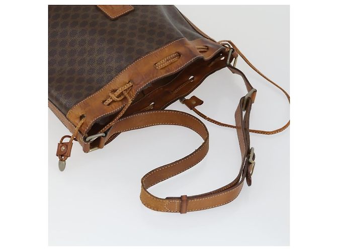 Céline Borsa in tela Macadam Celine C Macadam in PVC 4 pezzi marrone navy Auth fm5067 Blu navy - vista 17