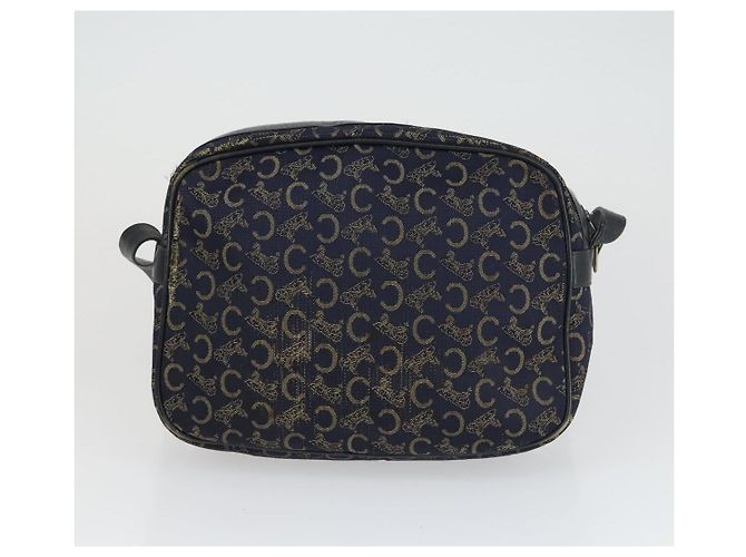 Céline Borsa in tela Macadam Celine C Macadam in PVC 4 pezzi marrone navy Auth fm5067 Blu navy - vista 22