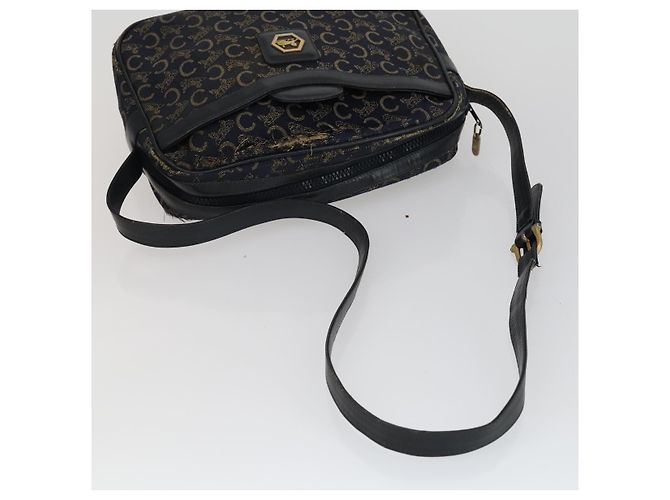 Céline Borsa in tela Macadam Celine C Macadam in PVC 4 pezzi marrone navy Auth fm5067 Blu navy - vista 24