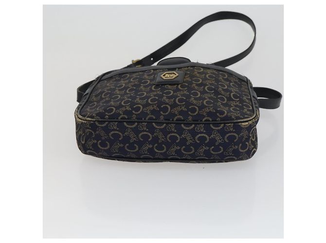 Céline Borsa in tela Macadam Celine C Macadam in PVC 4 pezzi marrone navy Auth fm5067 Blu navy - vista 25