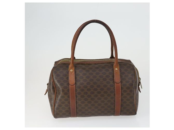 Céline Borsa in tela Macadam Celine C Macadam in PVC 4 pezzi marrone navy Auth fm5067 Blu navy - vista 3