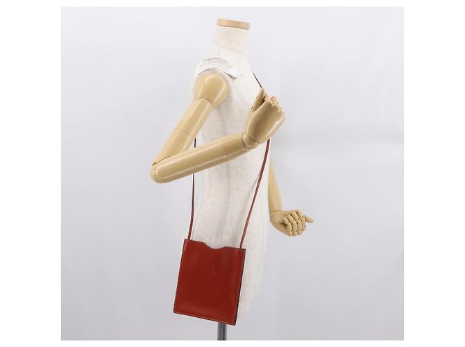 Hermès Sac à épaule HERMES en cuir rouge Auth ep12834 - vue 18