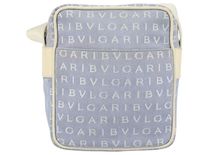 Bulgari Borsa a Spalla BVLGARI in Tela Blu Argento Auth BA10117 - vista 13