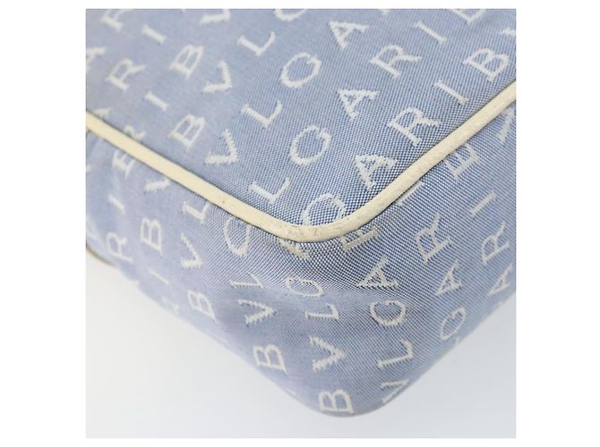 Bulgari Borsa a Spalla BVLGARI in Tela Blu Argento Auth BA10117 - vista 14
