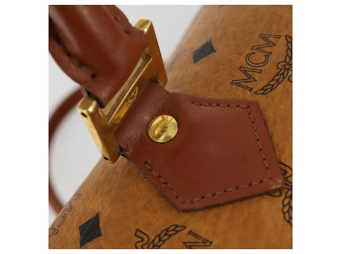 Borsa Boston Vicetos Logogram MCM in pelle PVC marrone e oro Auth 164740 D'oro - vista 10