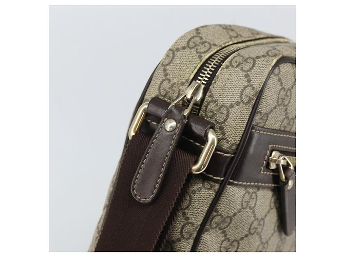 Gucci Bolsa de Ombro GG Supreme PVC Bege Dourado 201448 Auth 169391 - vista 10