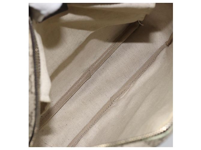 Gucci Bolsa de Ombro GG Supreme PVC Bege Dourado 201448 Auth 169391 - vista 11
