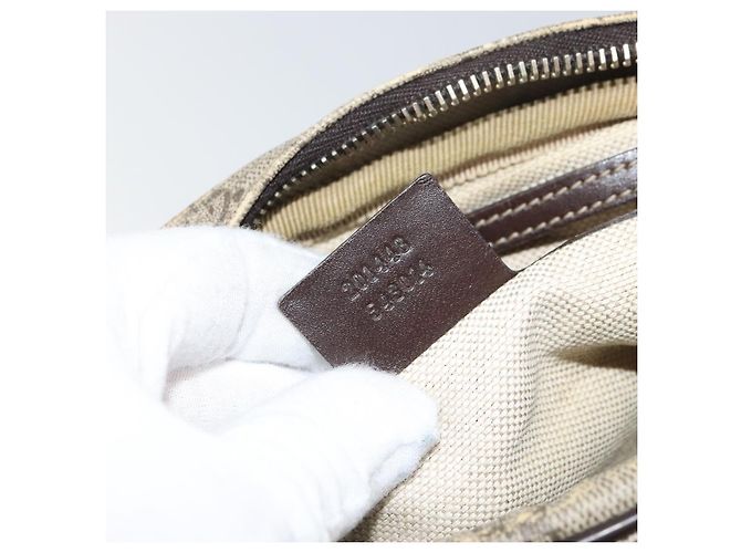 Gucci Bolsa de Ombro GG Supreme PVC Bege Dourado 201448 Auth 169391 - vista 12