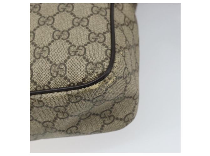Gucci Bolsa de Ombro GG Supreme PVC Bege Dourado 201448 Auth 169391 - vista 16