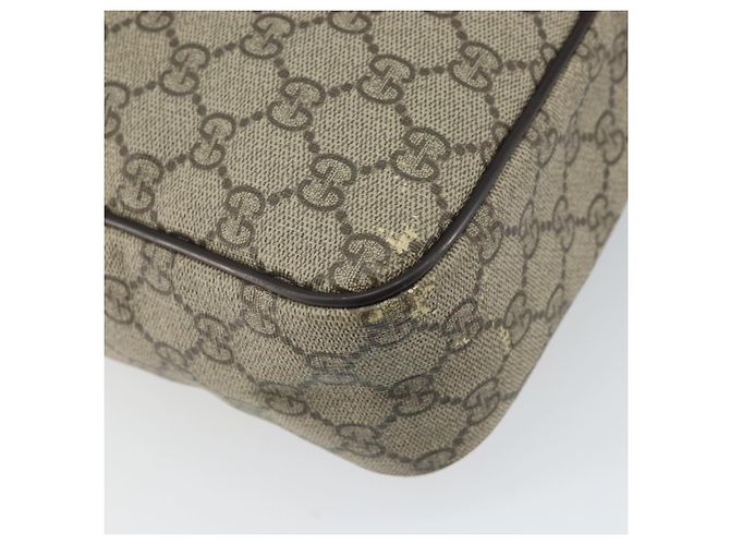 Gucci Bolsa de Ombro GG Supreme PVC Bege Dourado 201448 Auth 169391 - vista 17