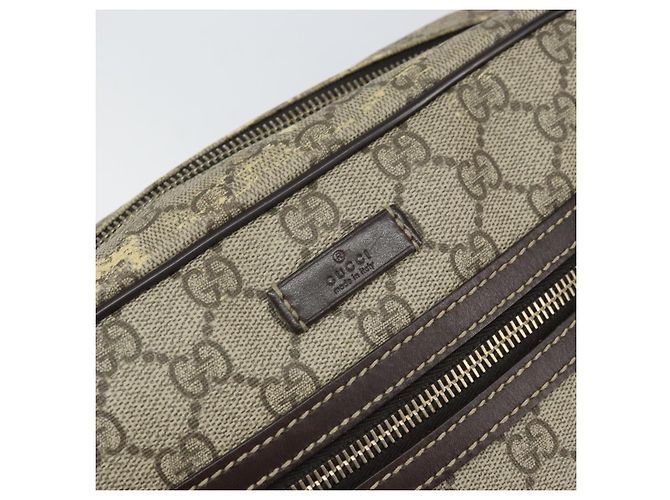 Gucci Bolsa de Ombro GG Supreme PVC Bege Dourado 201448 Auth 169391 - vista 18