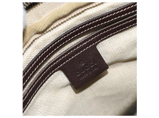 Gucci Bolsa de Ombro GG Supreme PVC Bege Dourado 201448 Auth 169391 - vista 19