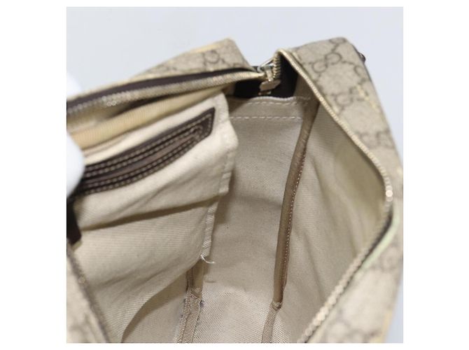 Gucci Bolsa de Ombro GG Supreme PVC Bege Dourado 201448 Auth 169391 - vista 20