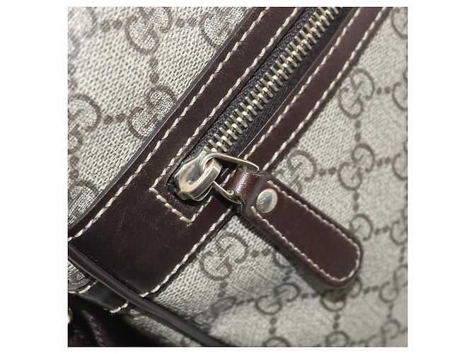 Gucci Bolsa de Ombro GG Supreme PVC Bege Dourado 201448 Auth 169391 - vista 23