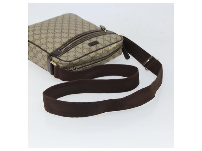 Gucci Bolsa de Ombro GG Supreme PVC Bege Dourado 201448 Auth 169391 - vista 7