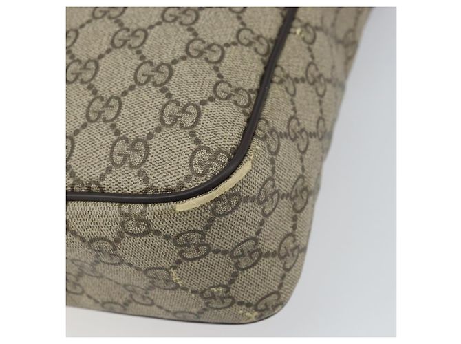 Gucci Bolsa de Ombro GG Supreme PVC Bege Dourado 201448 Auth 169391 - vista 8