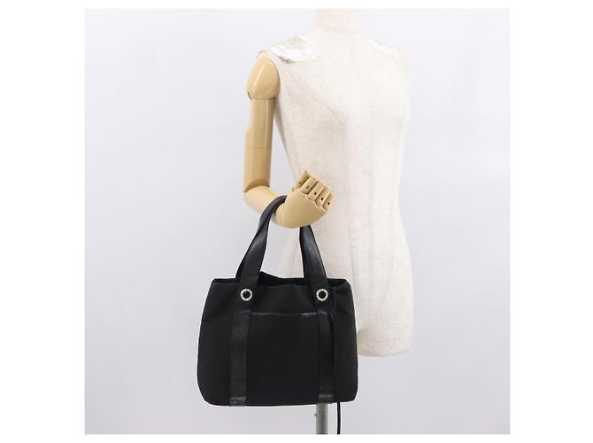 Bulgari BVLGARI Logo Mania Handtasche aus schwarzem und silbernem Canvas authentisch 168716 - Ansicht 23