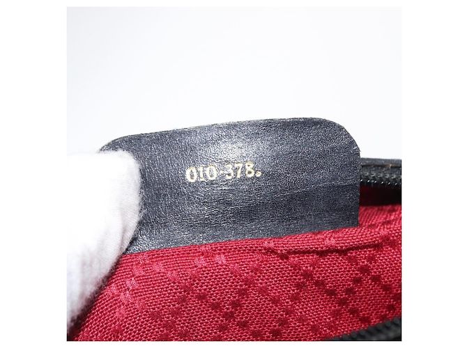 Bolso de Hombro Gucci GG Canvas Web Sherry Line Negro Dorado 010 378 Auth 169442 - vista 12