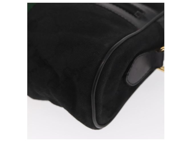 Bolso de Hombro Gucci GG Canvas Web Sherry Line Negro Dorado 010 378 Auth 169442 - vista 14