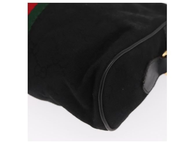 Bolso de Hombro Gucci GG Canvas Web Sherry Line Negro Dorado 010 378 Auth 169442 - vista 16
